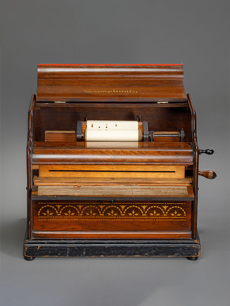 独角鹿西洋古董19世纪美国出品卷轴式手摇风琴音乐盒 （配18只卷轴）
